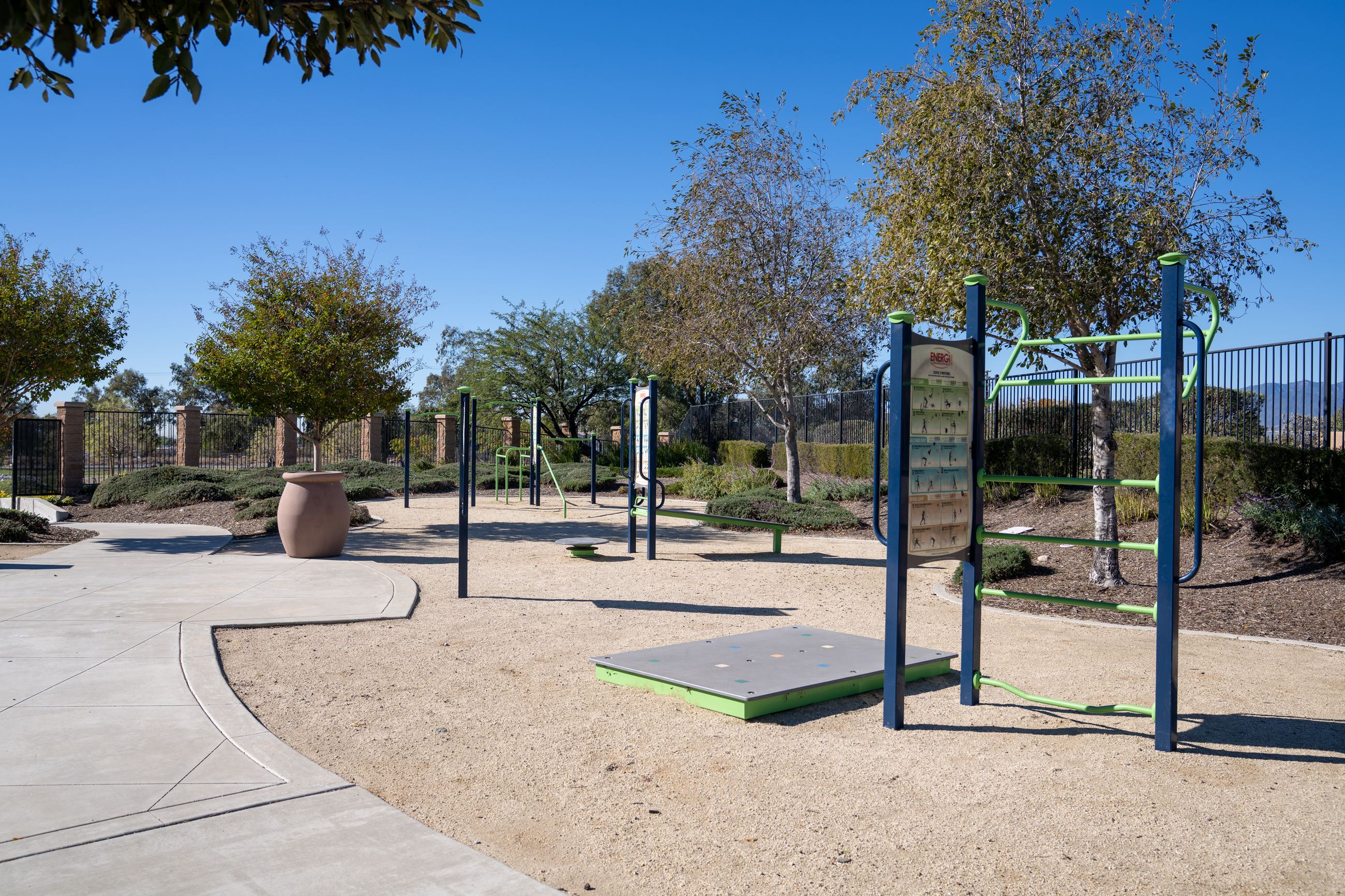 Photo of outdoor fitness equipment at the Licorice Park location