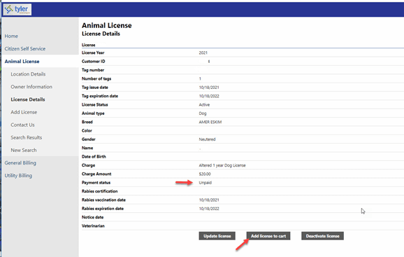 Css Process for Dog Lic request 8